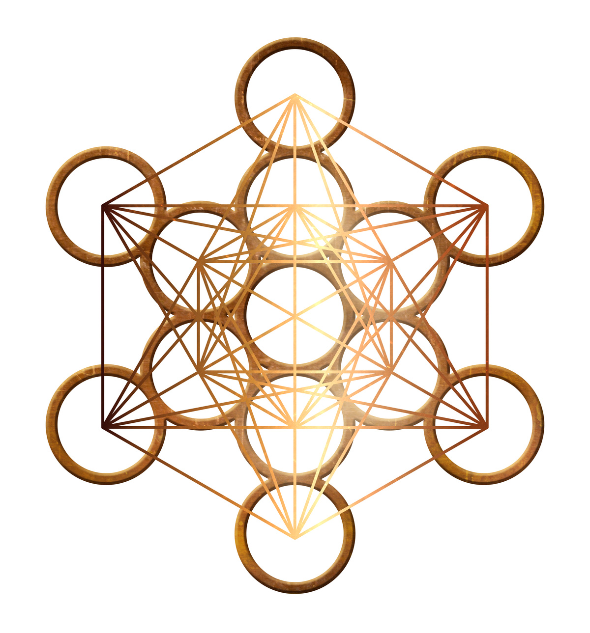 metatron cube geometry holy gold copper platonic